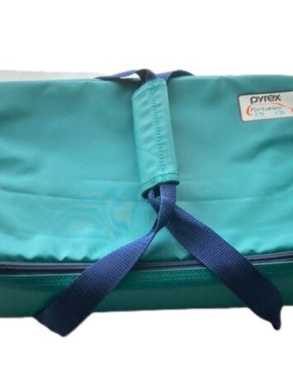 Pyrex Teal Portable Cooler Bag with Navy Accent